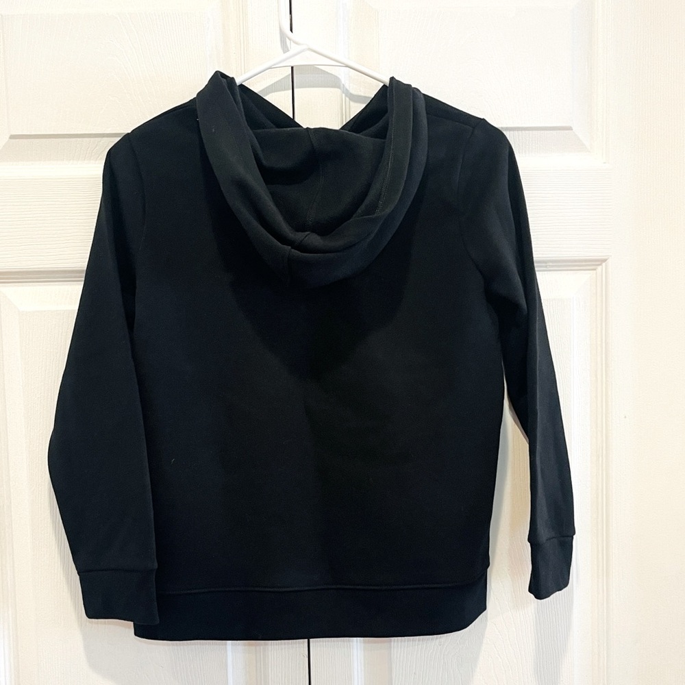 Cat & Jack Girls L(10-12) Black Fleece Pullover Hoodie Sweatshirt "Peace" - Picture 10 of 11